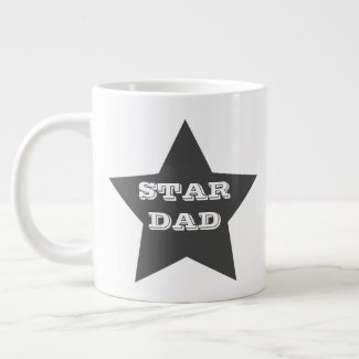 Number One Dad, #1 Grey Star Giant Coffee Mug