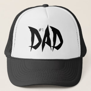 Number One Dad Black And White Cool Trucker Hat