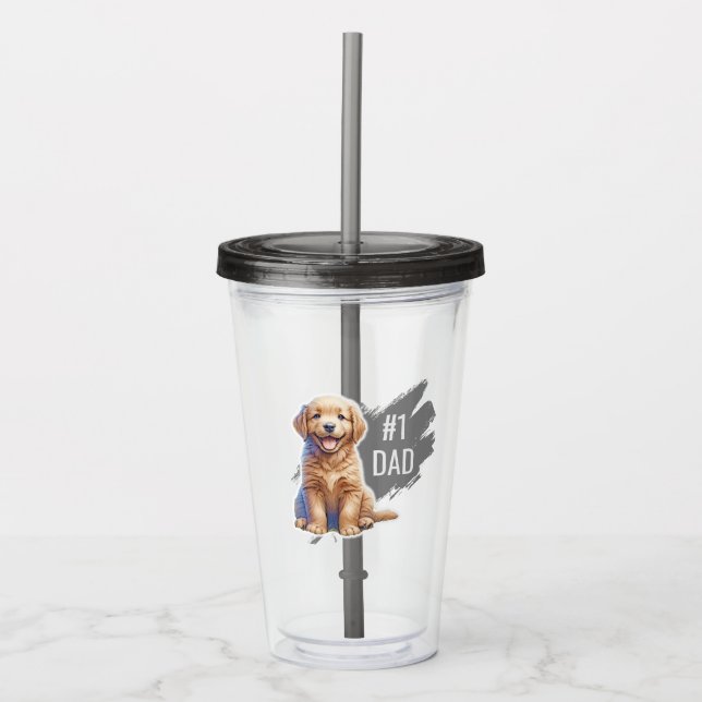 Number One Dad Custom Acrylic Tumbler (Front)