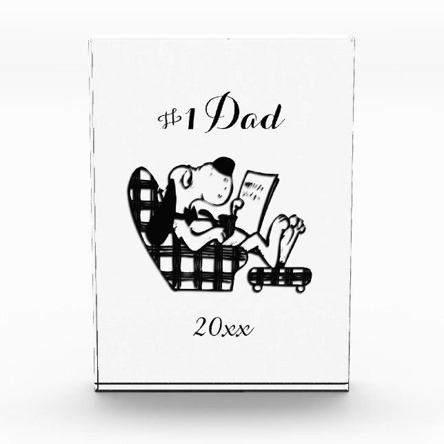 Number One Dad Dated Acrylic Award (Front)