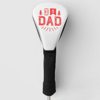 Number One Dad Driver Cover, White Golf Head Cover