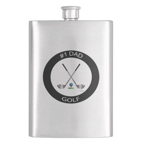Number one DAD Father s Day Cool Golf Flask