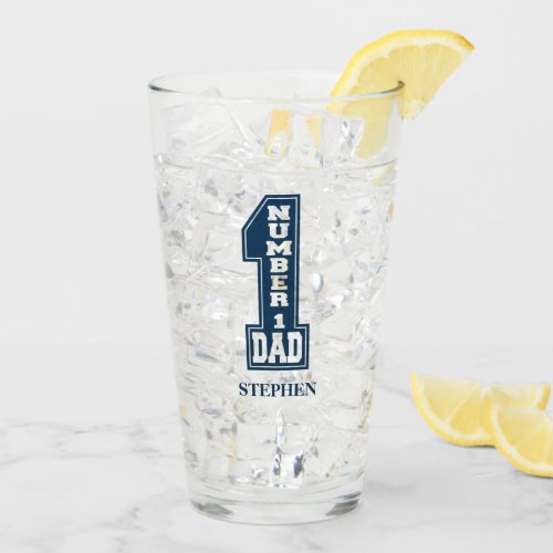 Number One Dad Fathers Day Beer Glass Cup