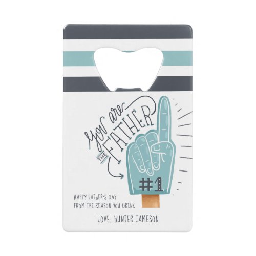 Number One Dad  Fathers Day Photo Credit Card Bottle Opener
