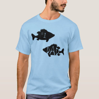 Number One Dad Fish Creative Black Drawing T-Shirt