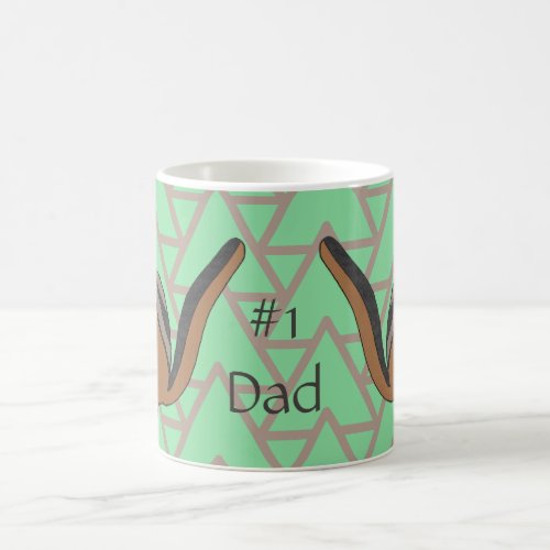 Number One Dad Geometric Pattern Woodland Chipmunk Coffee Mug