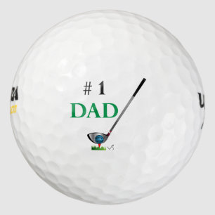 Number One Dad Golf Fathers Day Birthday Cool Balls
