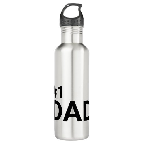 Number One Dad Simple Minimalist Modern Gift   Stainless Steel Water Bottle