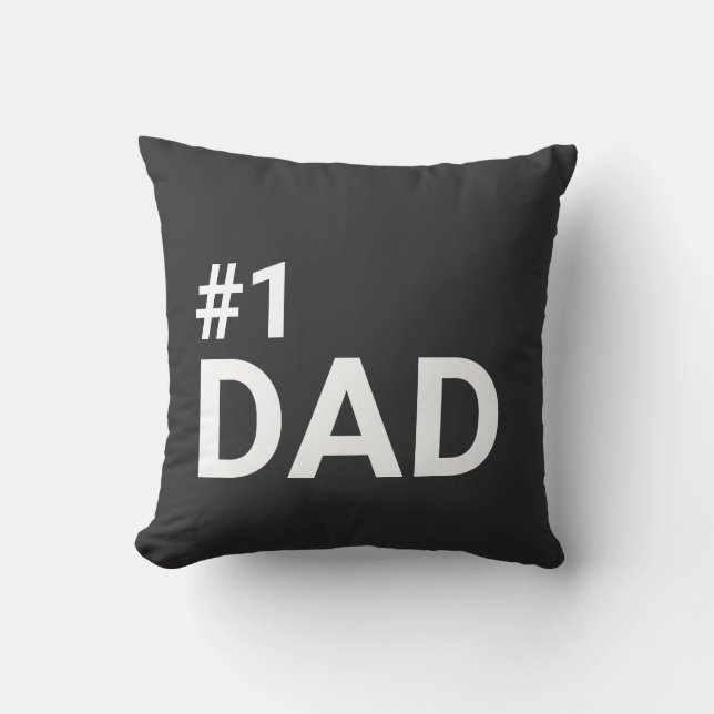 Number One Dad Simple Minimalist Modern Gift  Throw Pillow (Front)