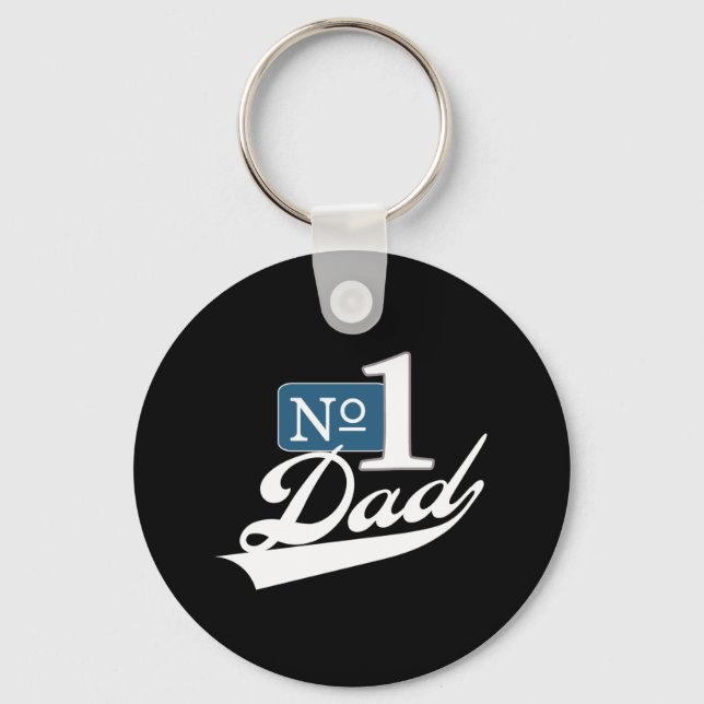 Number One Dad (White) Keychain (Front)