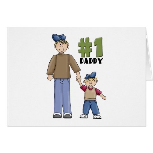 Number One Daddy Blond Boy Cards (Front Horizontal)