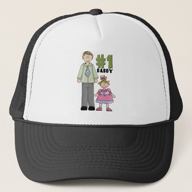 Number One Daddy Blond Girl  Trucker Hat (Front)