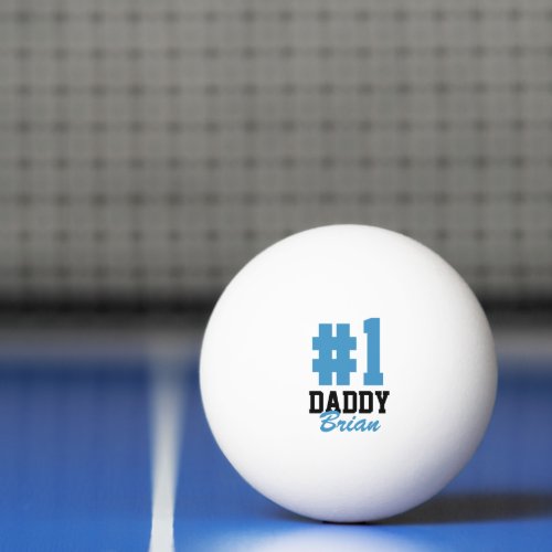 Number One Daddy Blue Monogrammed Fathers Day Ping Pong Ball