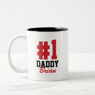 Number One Daddy Personalized Name Father's Day Two-Tone Coffee Mug