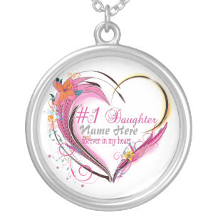 Number One Daughter Heart Necklace