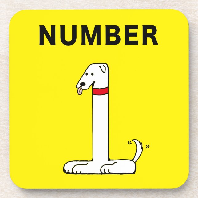 Number One Dog Beverage Coaster (Front)