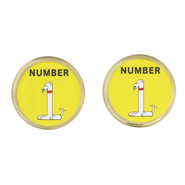 Number One Dog Cufflinks (Front)