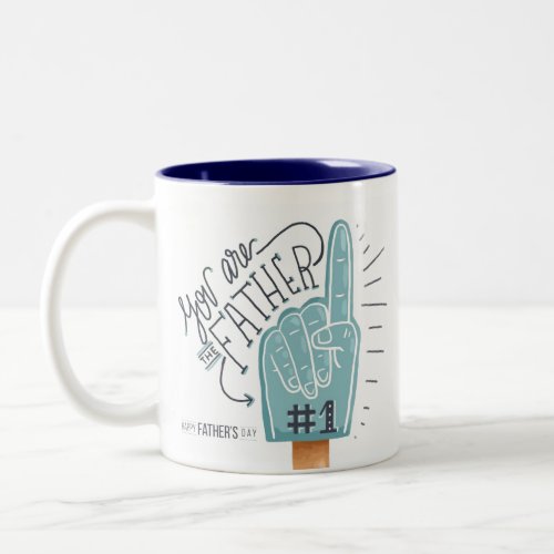 Number One Father Foam Finger Two_Tone Coffee Mug