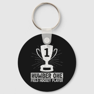 Number One Field Hockey Player Goalie Keychain