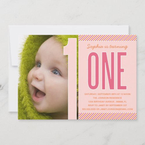NUMBER ONE | FIRST BIRTHDAY INVITATION