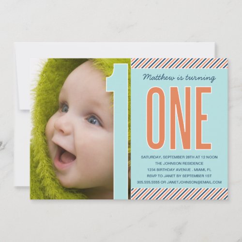 NUMBER ONE | FIRST BIRTHDAY INVITATION