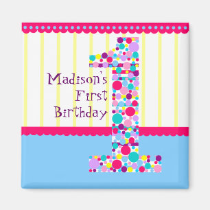Number One, First Birthday Magnet