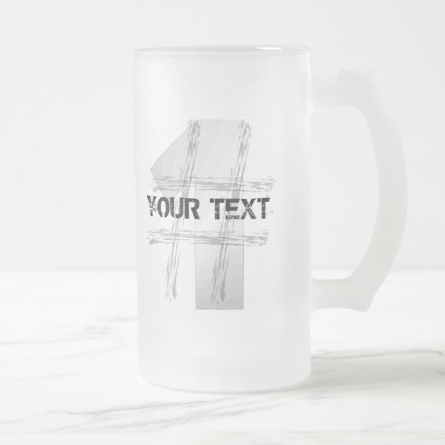 Number One frosted mug (custom text) (Right)