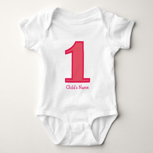 number one girl, Child's Name Baby Bodysuit (Front)