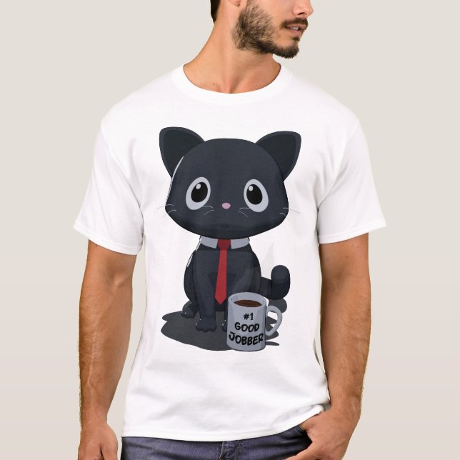 Number One Good Jobber Cat T-Shirt (Front)