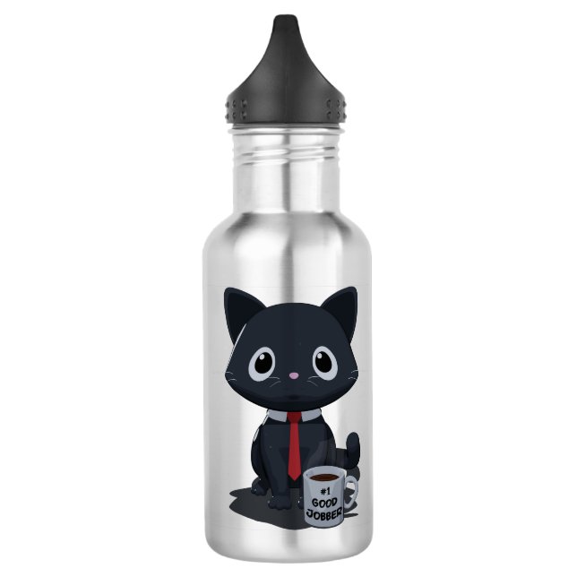 Number One Good Jobber Cat Water Bottle (Left)