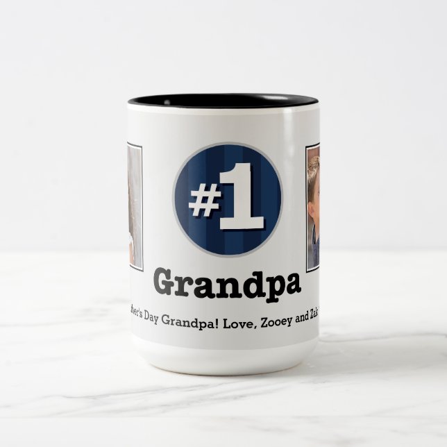 Number One Grandpa 2 Custom Photo Mug (Center)