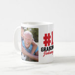 Number One Grandpa 2 Photo Father's Day Coffee Mug<br><div class="desc">Create a special Father's Day gift for dad or grandpa with a unique coffee mug personalized with your photos and text. This fun modern design says "#1 Grandpa" personalized with dad or grandpa's name below in red and black colors. Add two of your favorite photos to the template to complete...</div>