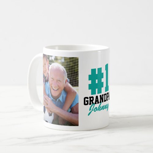 Number One Grandpa 2 Photo Fathers Day Coffee Mug