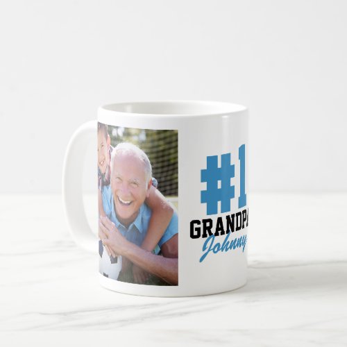 Number One Grandpa 2 Photo Fathers Day Coffee Mug