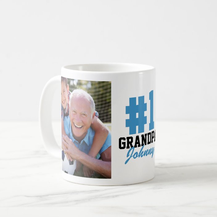 Download Number One Grandpa 2 Photo Father S Day Coffee Mug Zazzle Com