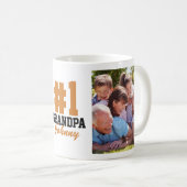 Number One Grandpa 2 Photo Father's Day Coffee Mug (Front Right)
