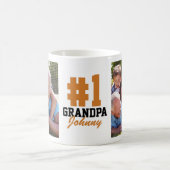 Number One Grandpa 2 Photo Father's Day Coffee Mug (Center)