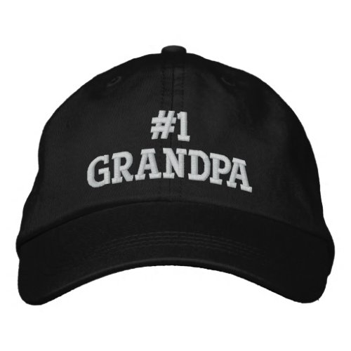 Number One Grandpa  Embroidered Baseball Cap
