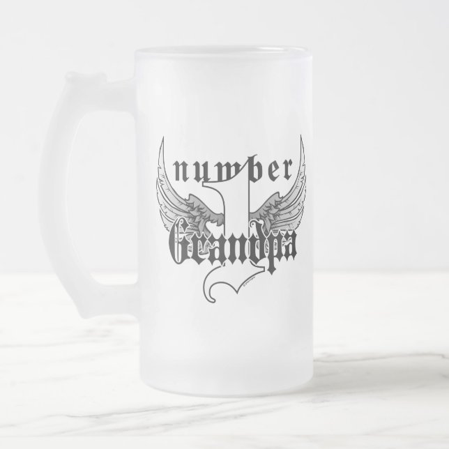 Number One Grandpa Glass Mug (Left)
