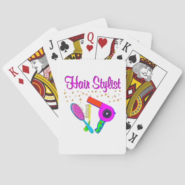 NUMBER ONE HAIR STYLIST AND BEAUTICIAN POKER CARDS (Back)