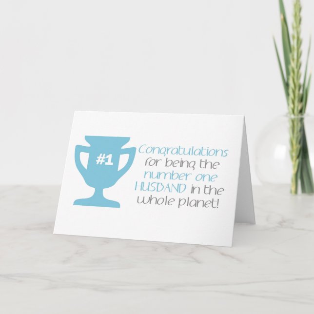 Number One Husband Father's Day/ Birthday Card (Front)