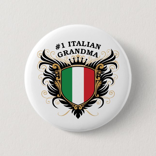 Number One Italian Grandma Button (Front)