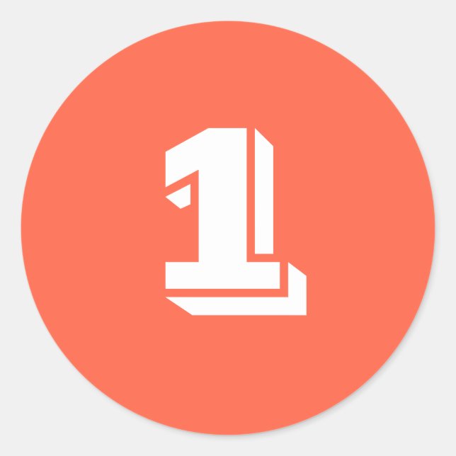 Number One Large Round Tomato Red Stickers by Janz (Front)