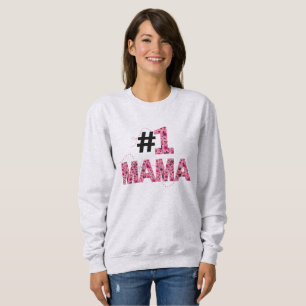 Number One Mama Typography Floral Bees Sweatshirt