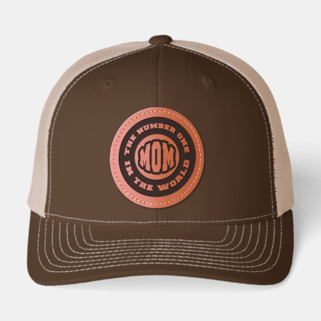 Number One Mom Leather Patch Hat (Front)