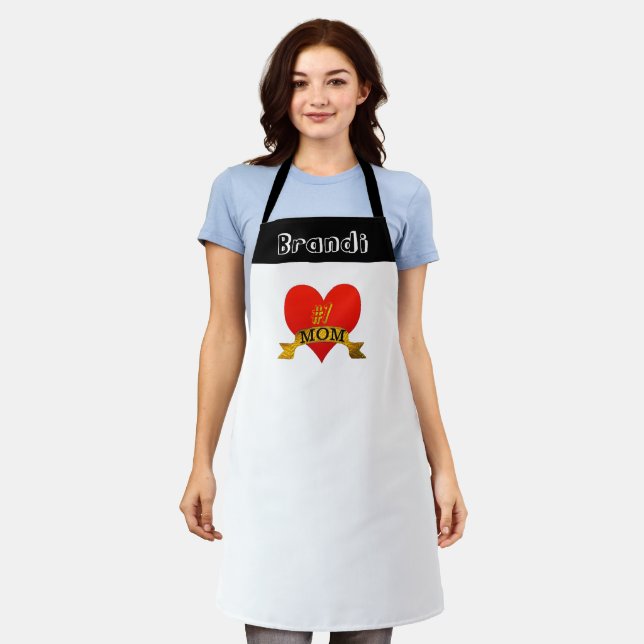 Number One Mom Name Apron | Mother's Day Gift (Worn)