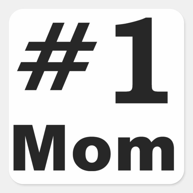 Number One Mom Square Sticker (Front)