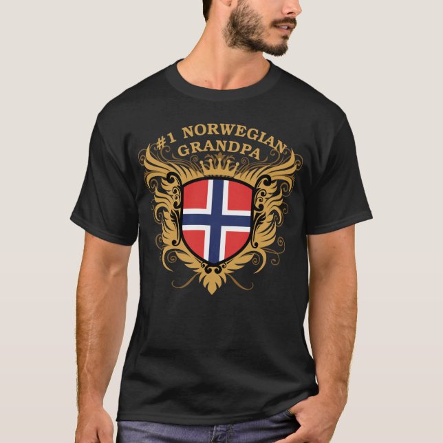 Number One Norwegian Grandpa T-Shirt (Front)