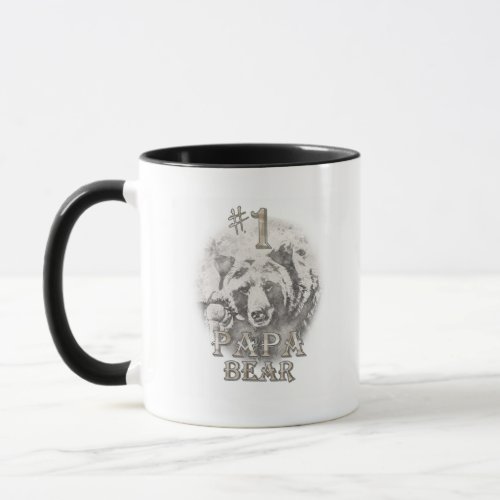 Number One Papa Bear Fathers Day Mug