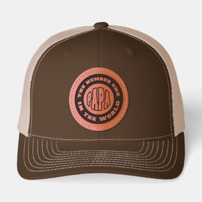 Number One Papa Leather Patch Hat (Front)